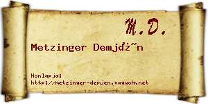 Metzinger Demjén névjegykártya